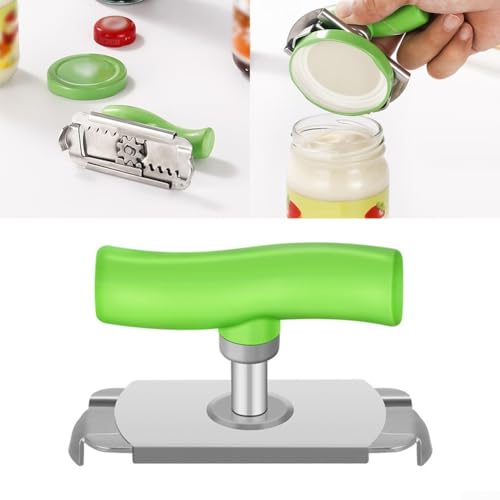 Praktisches Küchenzubehör, einfach drehbarer Kappenöffner für hartnäckige Deckel (grün) von ZAMETTER