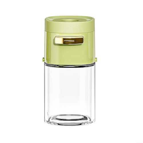 Salzspender aus transparentem Glas mit ergonomischem Griff für einfache Gewürzkontrolle (grün) von ZAMETTER