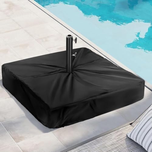 Terrassenschirm-Abdeckung mit strapazierfähigem, wasserdichtem Material, Reißverschluss-Design und elastischer Kordel für eine sichere Passform im Freien (53 x 53 x 13 cm) von ZAMETTER