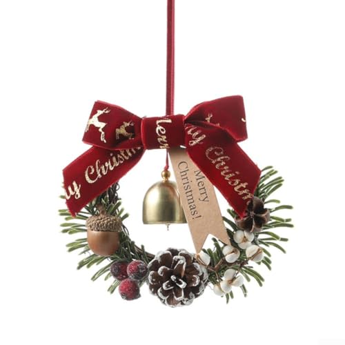 Türdekoration mit Weihnachtsglocken, mit antikem Gold-Finish und starker Jute-Schnur zum Aufhängen an Türen, Kränzen und verschiedenen Oberflächen (D) von ZAMETTER