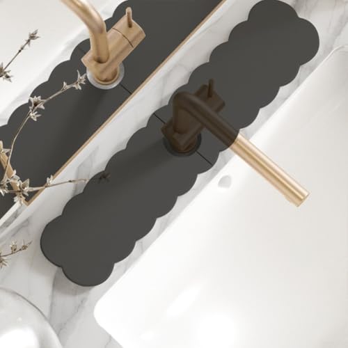 U-förmige Wasserhahn-Tropfmatte, 40 x 10 cm, Diatomaceou-Wasserhahn-Pad für Küchenspüle oder Badezimmer-Arbeitsplatte, wasserabsorbierender Spülbeckenschutz, inklusive 2 Matten, Schleifpapier und U-förmige Wasserhahn-Tropfmatte, 40 x 10 cm, Diatomaceou-Wasserhahn-Pad für Küchenspüle oder Badezimmer-Arbeitsplatte, wasserabsorbierender Spülbeckenschutz, inklusive 2 Matten, Schleifpapier und von ZAMETTER