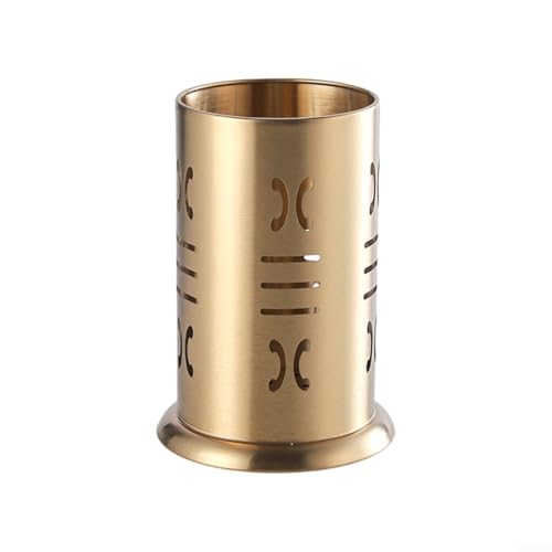 Utensilien-Organizer für die Arbeitsplatte, elegantes Edelstahlgestell für Gabeln, Löffel und Essstäbchen (Gold D) von ZAMETTER