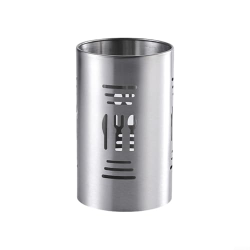 Utensilien-Organizer für die Arbeitsplatte, elegantes Edelstahlgestell für Gabeln, Löffel und Essstäbchen (Silber A) von ZAMETTER