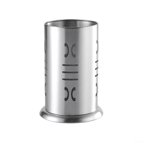 Utensilien-Organizer für die Arbeitsplatte, elegantes Edelstahlgestell für Gabeln, Löffel und Essstäbchen (Silber D) von ZAMETTER