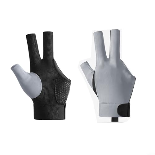 Verstellbarer Snooker-Pool-Handschuh, Kompressions-Design, glatter Rutengriff, atmungsaktives Netzgewebe, verbessert Ihre Queue-Leistung (rechts + links grau) von ZAMETTER