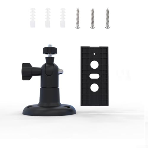 Wandhalterung mit 360 Grad Drehung für Ring Spotlight Cam PlusPro Akku ABS Konstruktion Geeignet für Innen Außen Kamera Positionseinstellung (Schwarz) von ZAMETTER