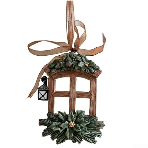 Weihnachtsbaum-Dekoration aus Kunstharz zum Aufhängen, langlebige Weihnachtsdekoration mit Schnur zum Aufhängen für einfache Verwendung bei saisonalen Veranstaltungen (Fenster) von ZAMETTER
