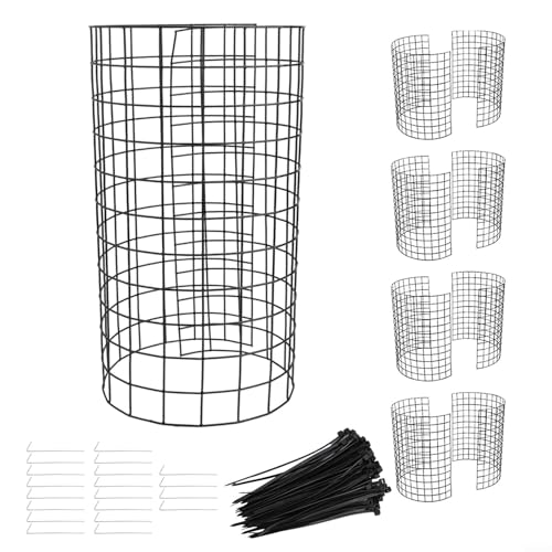 ZAMETTER Baumstammschutz-Set, 6 Stück, Baumschutz, Metall-Pflanzenschutz-Sets, Gartenbäume, Schutzsystem mit Erdspießen für Setzlinge, Wachstumsschutz gegen Rasen-Ausrüstung (B) von ZAMETTER