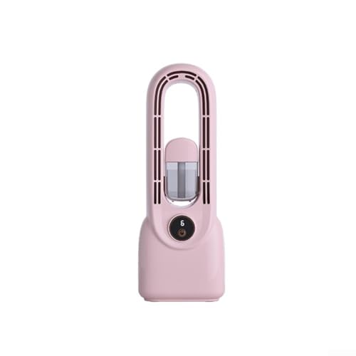 ZAMETTER Bladeless Tower Fans 3000mAh Rechargeable Bla-deless Desktop Fans 150ml Water Tank Bladeless Cooling Fan Silent Desktop Mist Fan with LED Display 6 Adjustable Speeds for Office Bedroom(Pink) von ZAMETTER