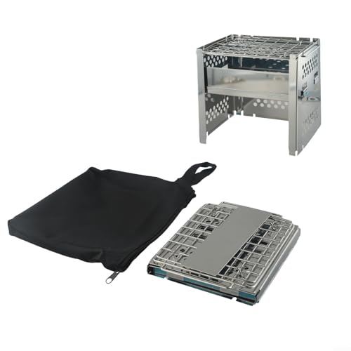 ZAMETTER Campingkocher Tragbarer Edelstahl Multifunktionaler Campingkocher Abnehmbarer Faltbarer Holzofen Grill Einstellbare Höhe Outdoor BBQ Kochgeschirr mit Tragetasche für Wandern Angeln ZAMETTER Campingkocher Tragbarer Edelstahl Multifunktionaler Campingkocher Abnehmbarer Faltbarer Holzofen Grill Einstellbare Höhe Outdoor BBQ Kochgeschirr mit Tragetasche für Wandern Angeln von ZAMETTER