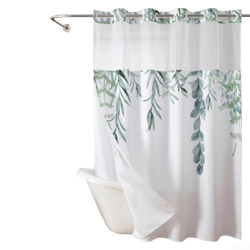 ZAMETTER Doppellagiger Duschvorhang, wasserdicht, feuchtigkeitsbeständiges Material, doppellagiges Polyester, Duschvorhang, abnehmbare Dusche, mundsicher, mild-ew beständige Vorhänge (B) von ZAMETTER