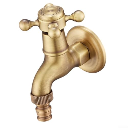 ZAMETTER Einhandgriff Vintage Wandmontage Waschmaschine Wasserhahn Hebel Griff Waschmaschine Wasserhahn Wandmontage Vintage Massiv Messing Wasserhahn Wasserhahn Einhebel Armaturen (S) von ZAMETTER