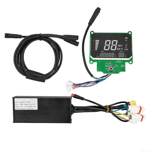 ZAMETTER Elektroroller-Controller-Sets 36 V 550 W 48 V 1200 W E-Scooter Controller-Modul Aluminium Controller Meter mit Kommunikationsleitung kompatibel mit MW95 MW21(C) von ZAMETTER
