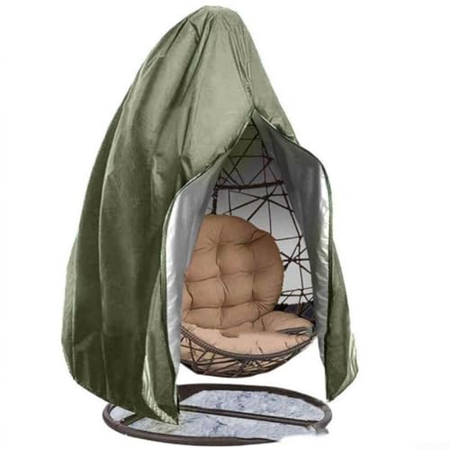 ZAMETTER Hängesesselhussen 210D Oxford Swing Egg Chair Wasserdichte Abdeckung Outdoor Terrasse Rattan Hängestühle Abdeckung Heavy Duty Outdoor Hängekorb Stühle Abdeckungen Grün (Grün 190T 115cm) von ZAMETTER