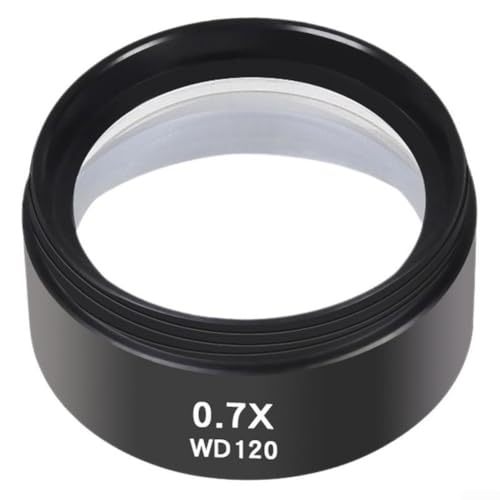 ZAMETTER Hilfsobjektivlinse, 0,5 x 0,7 x, Hilfsobjektiv für Trinokular-Fernglas, Stereo-Zoom-Mikroskop, 48 mm Halterungsdurchmesser, optische Linse aus Glas (0,7 x) von ZAMETTER