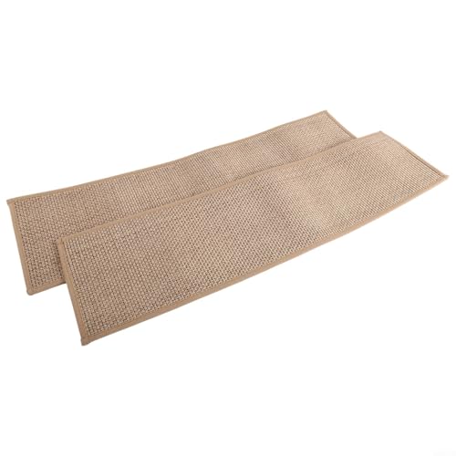 ZAMETTER Home Decor Treppenmatte, weiches Leinenmaterial mit effektiven Anti-Rutsch-Eigenschaften, Braun von ZAMETTER