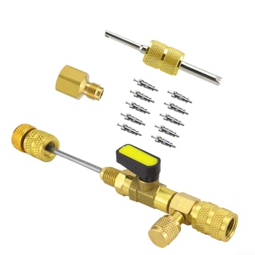 ZAMETTER Klimaanlage Reparatur Werkzeug Kit Luftanlage Ventilkernentferner HVAC Ventilkern Installation Tool Set Inklusive Messing Adapter Kompatibel mit R12 R22 R404 R407 Systemen ZAMETTER Klimaanlage Reparatur Werkzeug Kit Luftanlage Ventilkernentferner HVAC Ventilkern Installation Tool Set Inklusive Messing Adapter Kompatibel mit R12 R22 R404 R407 Systemen von ZAMETTER