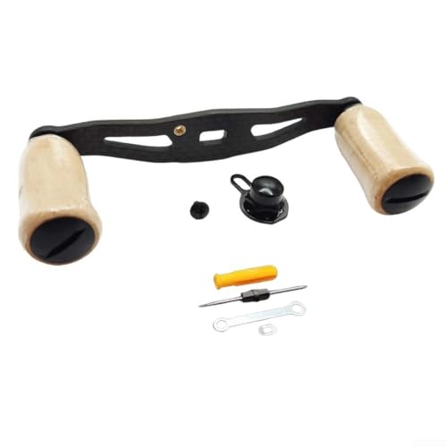 ZAMETTER Kohlefaser-Angelrollengriff, 85 mm, Kork, flacher Knauf, DIY-Armteile, leicht, 23 g, mit komplettem Werkzeug-Set (8) von ZAMETTER