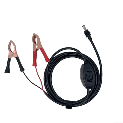 ZAMETTER Krokodilklemmen auf DC-Stromkabel, 12–48 V, Batterieanschluss mit integriertem Schalter, 3 m Krokodilklemmen auf Gleichstromkabel, Multimeter, Alli-Gator-Clip auf Krokodilklemme, Testsonden von ZAMETTER