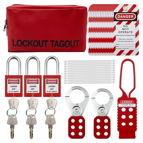 ZAMETTER Lockout Tagout Kit Industrial Lockout Tagout Safety Kit 15 PVC Tags 3 Security Padlocks Cable Ties LOTO Equipment Isolation Set Electrical Lockouts Tagout KitSafety Lock Vorhängeschloss ZAMETTER Lockout Tagout Kit Industrial Lockout Tagout Safety Kit 15 PVC Tags 3 Security Padlocks Cable Ties LOTO Equipment Isolation Set Electrical Lockouts Tagout KitSafety Lock Vorhängeschloss von ZAMETTER