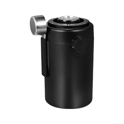 ZAMETTER Luftdichter Kaffeebohnen-Behälter, 600 ml, Edelstahl, Vakuum-Kaffeebohnen-Behälter mit Hygrometer, Teeblätter, Getreide, luftdichte Vorratsdose für Küche, Vorratsdosen (schwarz) von ZAMETTER