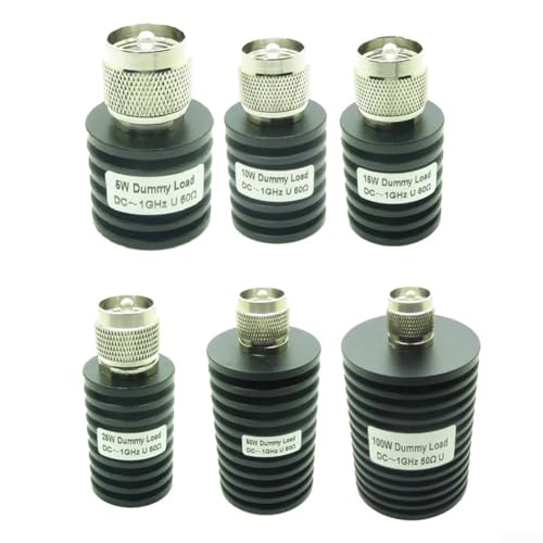 ZAMETTER RF Koaxial-Dummy-Last UHF PL259 Stecker, 5–100 W, 50 Ω DC-1 GHz, Anschluss für SO-239-Sockel, virtuelle Lasten für Signalprüfung, schwarz (100 W) von ZAMETTER