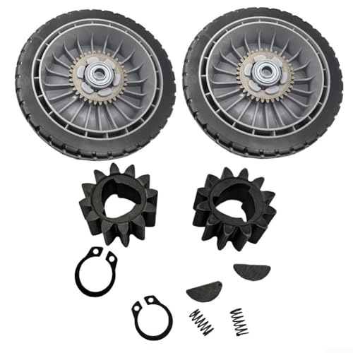 ZAMETTER Rasenmäher-Räder Ersatz-Set vorne hinten Rad Set mit Antriebsgetriebe kompatibel mit 44710-VL0-L02ZB 42710-VE2-M02ZE für HRR216 HRS216 HRT216(2 Hinterrad+2 Gänge) von ZAMETTER