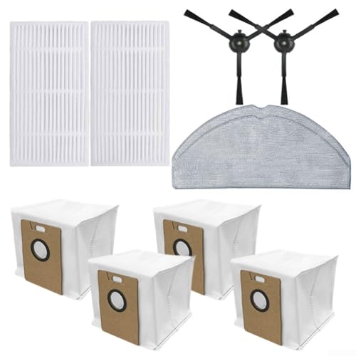 ZAMETTER Roboter Staubsauger Zubehör Kit Staubsauger Ersatzteile Set Filter Seitenbürste Wischtuch Kit Inklusive Filter Mop Tücher Seitenbürsten für RV30 Max RV30 RV20 von ZAMETTER