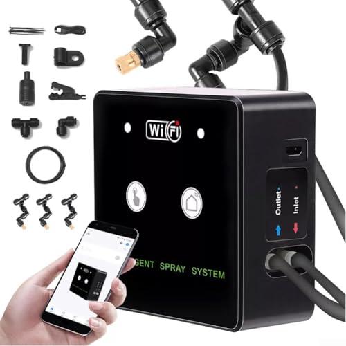 ZAMETTER Rotierendes Terrariumsprühgerät Reptilien-Luftbefeuchter-System mit zeitgesteuertem Sprühen, rotierende Nebelsysteme, intelligentes Terrarium-Misting-Set mit 360°-Abdeckung für von ZAMETTER