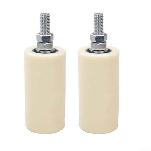 ZAMETTER Schiebetorführungsrollen-Sets Industrietorschienenrollen-Set Heavy Duty Nylon Schiebetür Führungsrollen Rad-Set für Winkelstahlschienen runde Schienen Türschiene (2 Stück 50 x 100) von ZAMETTER
