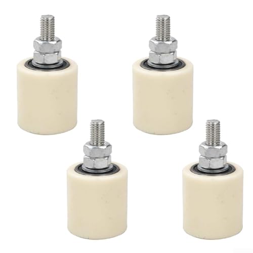 ZAMETTER Schiebetorführungsrollen-Sets Industrietorschienenrollen-Set Heavy Duty Nylon Schiebetür Führungsrollen Rad-Set für Winkelstahlschienen runde Schienen Türschiene (4 Stück 40 x 43) von ZAMETTER