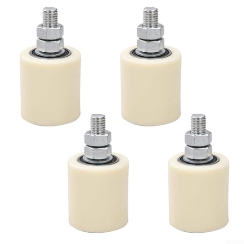 ZAMETTER Schiebetorführungsrollen-Sets Industrietorschienenrollen-Set Heavy Duty Nylon Schiebetür Führungsrollen Rad-Set für Winkelstahlschienen runde Schienen Türschiene (4 Stück 46 x 52) von ZAMETTER