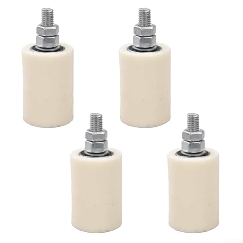 ZAMETTER Schiebetorführungsrollen-Sets Industrietorschienenrollen-Set Heavy Duty Nylon Schiebetür Führungsrollen Rad-Set für Winkelstahlschienen runde Schienen Türschiene (4 Stück 48 x 70) von ZAMETTER