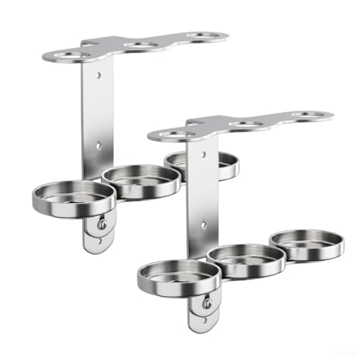 ZAMETTER Seifenspender Flaschenhalter 2 Stück Wandhalterung Seifenhalter Edelstahl Shampoo Spender Flaschen Hängeregal Aufbewahrung Halter Handpumpe Flaschen Ständer für Küche Badezimmer (Silber) von ZAMETTER