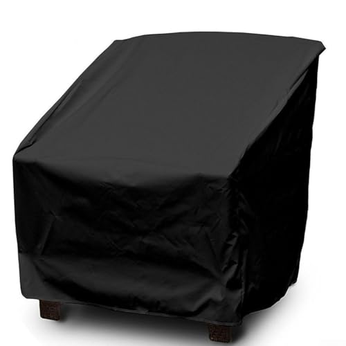 ZAMETTER Stack Chair Cover 190T Polyester Garden Furniture Covers Waterproof Outdoor Furniture Protection Outdoor Patio Table Cover for Garden Patio Table Chairs Black(Small 64 * 64 * 70/120cm) von ZAMETTER