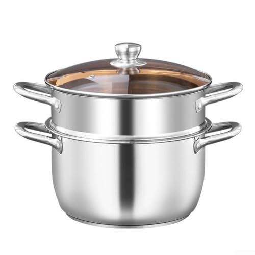 ZAMETTER Suppentopf 304 Edelstahl Doppelgriff Suppentopf 5L Aluminium verkleidet Suppentopf mit Abdeckung Induktionskochfeld Kochtöpfe Set Non Stic-k Dutch Oven Doppelohrgriff verdickter Suppentopf (B ZAMETTER Suppentopf 304 Edelstahl Doppelgriff Suppentopf 5L Aluminium verkleidet Suppentopf mit Abdeckung Induktionskochfeld Kochtöpfe Set Non Stic-k Dutch Oven Doppelohrgriff verdickter Suppentopf (B von ZAMETTER