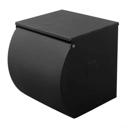 ZAMETTER Toilettenpapierhalter, vollständig geschlossener Toilettenpapierhalter, SUS-304 Edelstahl, Badezimmer-WC-Hardware (schwarz), K854T2E5SZEHWE5YD37O5672VX von ZAMETTER