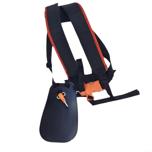 ZAMETTER Trimmergurt für Doppelschultergurt aus Nylon für Rasenmäher, gepolsterter Gurt, Schwarz und Orange, Gartenmaschinenzubehör von ZAMETTER