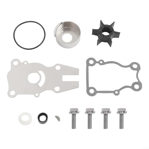 ZAMETTER Wasserpumpenlaufräder Reparatursatz Außenbordmotor Bewässerungspumpe Impeller Kit Bootsmotor Wasserpumpen Impeller Service Kits mit Dichtung Ersatzteile für 40HP 50HP F50 F60 18-3434 von ZAMETTER