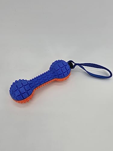 ZAMIBO Hundespielzeug TPR Knochen mit Seil, 18 cm, Orange und Blau von ZAMIBO