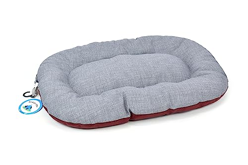 ZAMIBO Kissen, Baumwolle, Polyester, oval, 100 x 60 cm, Oxford-Stoff, Bordeaux, Grau von ZAMIBO