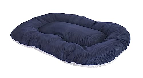 ZAMIBO Kissen, Baumwolle, Polyester, oval, 35 x 23 cm, Oxford-Stoff, Marineblau, Grau von ZAMIBO