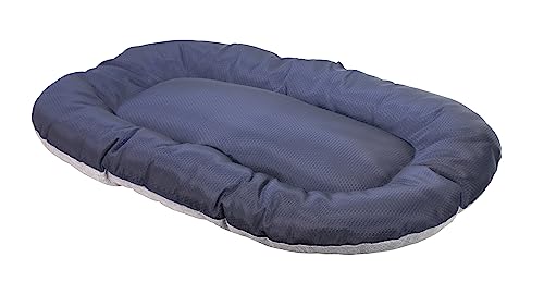 ZAMIBO Kissen, Baumwolle, Polyester, oval, 70 x 40 cm, Oxford-Stoff, Marineblau, Grau von ZAMIBO