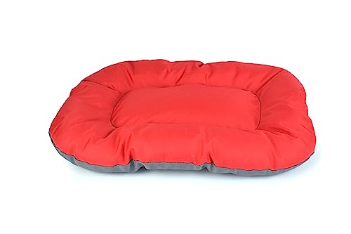 ZAMIBO Kissen, Polyester, oval, 50 x 30 cm, Oxford-Stoff, Rot/Grau von ZAMIBO