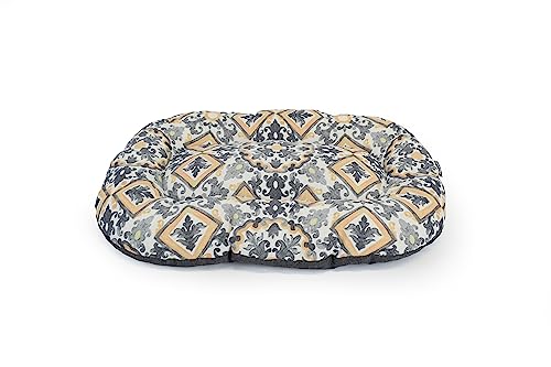 ZAMIBO Kissen Baumwolle Polyester oval, 35 x 23 cm, Catania Grau Beige von ZAMIBO