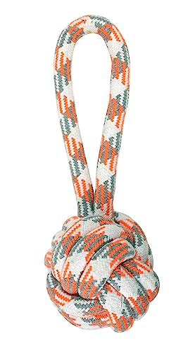 ZAMIBO Seil 30 cm, Kugel aus Seil 9, weiß, grau und orange von ZAMIBO