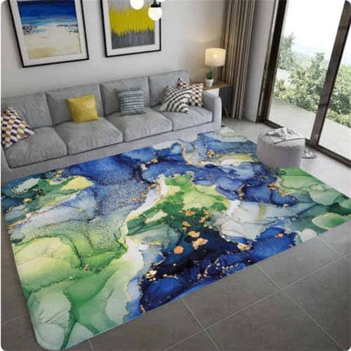 ZAMOUX Marmor-Thema 3D-Digitaldruck Teppich Für Zuhause Wohnzimmer Schlafzimmer Sofa Fußmatte Dekorbereich Teppich rutschfeste Matte 80x150cm von ZAMOUX