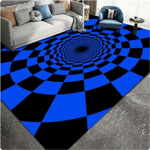 ZAMOUX Vortex Illusion 3D-Druck Teppich Eingangstürmatte Wohnzimmer Geometrische Optische Fußmatte Illusion Teppich Raumdekoration Matte 60x90cm von ZAMOUX
