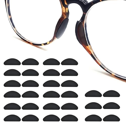 ZAMXHUG 30 Paar Anti Rutsch Nasenpads - Nasenpads für Brillen in Schwarz, rutschfeste Selbstklebende Nasenpads, Anti-Rutsch-Silikongläser Nasenpolster, Brillen Nasenpads Weiches von ZAMXHUG