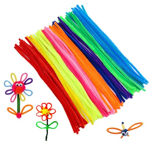 ZAMXHUG Pfeifenreiniger Chenilledraht - 100 Stück 30CM Biegeplüsch Kunst Pfeifenputzer Bunt Bastelset Bendable DIY Twist Stick Biegeplüsch Bunt zum Basteln für Zum Basteln und Dekorieren(20 Farben) von ZAMXHUG